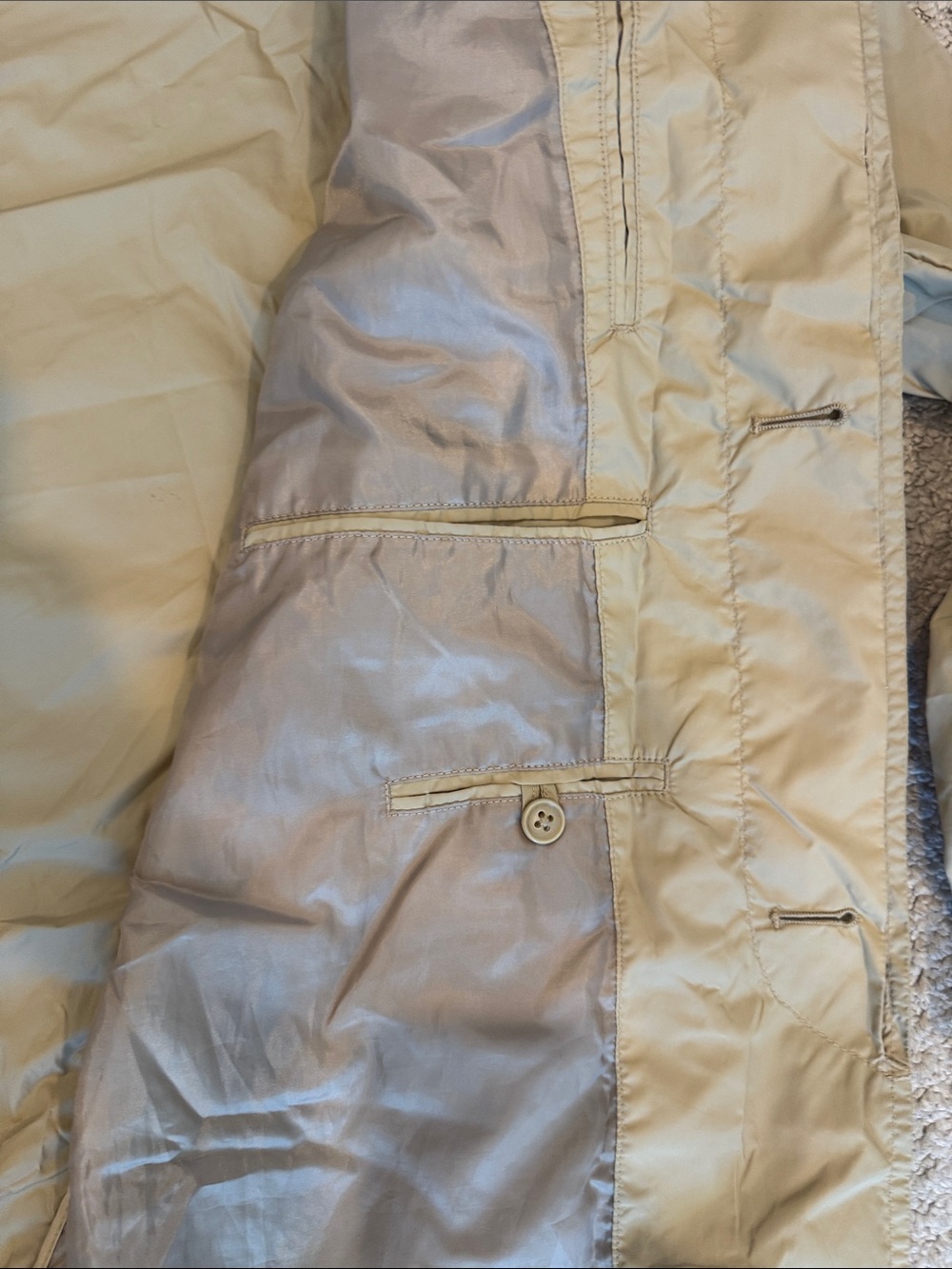 Muji Men's Light Tan Packable Trench Coat - Single-Breasted - Picture 7 of 10
